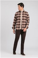  Beige Checked Overshirt