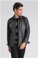  Slim Fit Black Leather Jacket