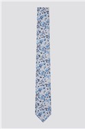  Blue Ditsy Floral Slim Tie