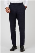  Navy Caramel Overcheck Trousers