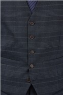  Navy With Subtle Caramel Overcheck Waistcoat