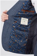  Regular Fit Bright Blue Herringbone Waistcoat