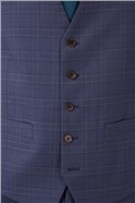  Blue Subtle Check Waistcoat