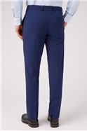  Blue Plain Tailored Fit Trousers