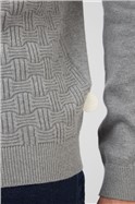  Grey Textured Crew Neck Jumper