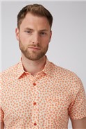  Orange Floral Print Shirt