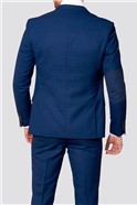  Slim Fit George Royal Blue Check Three Piece Suit