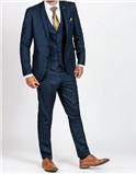  Slim Fit Callum Blue Waistcoat