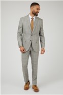  Mid Grey With Tan Check Suit Jacket