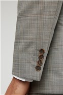  Mid Grey With Tan Check Suit Jacket