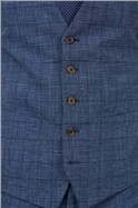  Blue Linen Look Tailored Fit Suit Jacket