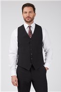 Studio Plain Black Performance Suit Waistcoat
