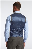  Grey Blue Check Ivy League Waistcoat