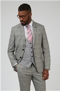  Slim Fit Single Breasted Kelvin Silver Waistcoat