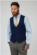  Slim Fit Single Breasted Kelvin Royal Blue Waistcoat