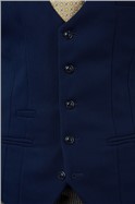  Slim Fit Single Breasted Kelvin Royal Blue Waistcoat