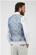  Slim Fit Single Breasted Kelvin Sky Waistcoat