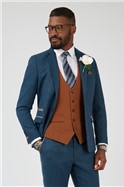  Slim Fit Single Breasted Kelvin Tan Waistcoat