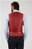  Slim Fit Double Breasted Kelvin Wine Waistcoat