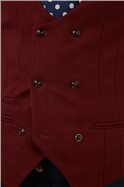  Slim Fit Double Breasted Kelvin Wine Waistcoat