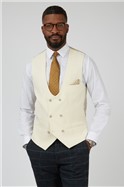  Slim Fit Double Breasted Kelvin Cream Waistcoat