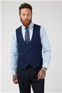  Slim Fit Double Breasted Kelvin Royal Blue Waistcoat