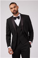  Black Notch Lapel Tailored Fit Tuxedo Jacket