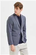  Slim Fit Grey Checked Blazer