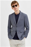  Slim Fit Grey Checked Blazer
