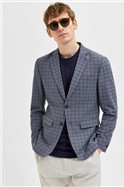  Slim Fit Grey Checked Blazer