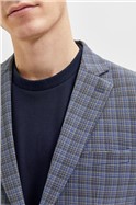  Slim Fit Grey Checked Blazer