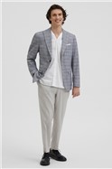  Slim Fit Grey Check Blazer