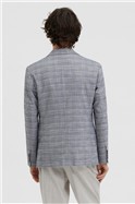  Slim Fit Grey Check Blazer