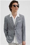  Slim Fit Grey Check Blazer