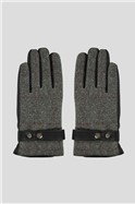  Grey Herringbone Check Gloves