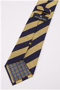  Yellow and Navy Stripe Tie