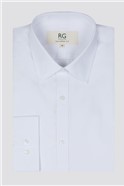  White Poplin Single Cuff Shirt