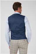 Slim Fit Blue Puppytooth Waistcoat