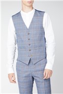  Light Blue Tweed Check Waistcoat