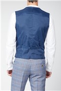  Light Blue Tweed Check Waistcoat