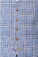  Light Blue Tweed Check Waistcoat