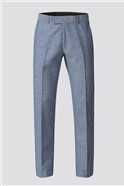  Tailored Fit Pale Blue Trousers with Linen Fleck