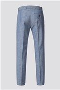  Tailored Fit Pale Blue Trousers with Linen Fleck