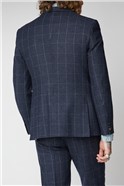  Navy and Grey Windowpane Check Jacket