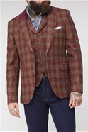 Tailored Fit Orange Check Jacket