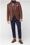 Tailored Fit Orange Check Jacket