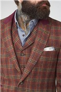 Tailored Fit Orange Check Jacket