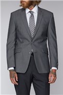  Tailored Fit Silver Grey Twill Suit Jacket