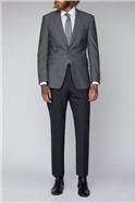  Tailored Fit Silver Grey Twill Suit Jacket