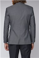  Tailored Fit Silver Grey Twill Suit Jacket